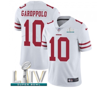 Nike 49ers #10 Jimmy Garoppolo White Super Bowl LIV 2020 Men's Stitched NFL Vapor Untouchable Limited Jersey