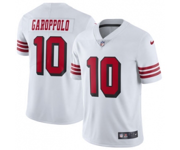 Nike San Francisco 49ers #10 Jimmy Garoppolo White Color Rush Vapor Untouchable Limited New Throwback Jersey