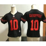 Toddler San Francisco 49ers #10 Jimmy Garoppolo Black Alternate Stitched NFL Nike Game Jersey
