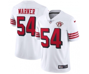 Nike 49ers 54 Fred Warner White 75th Anniversary Color Rush Vapor Untouchable Limited Jersey