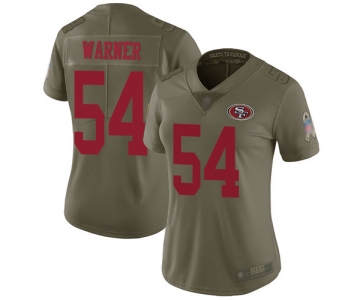 Women's San Francisco 49ers #54 Fred Warner Limited Olive 2017 Salute to Service Football Jersey