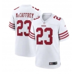 Men's San Francisco 49ers #23 Christian McCaffrey 2022 New White Vapor Untouchable Limited Stitched Jersey