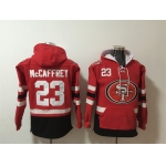 Men's San Francisco 49ers #23 Christian McCaffrey Red Black Ageless Must-Have Lace-Up Pullover Hoodie