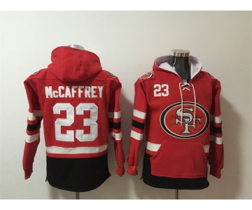 Men's San Francisco 49ers #23 Christian McCaffrey Red Black Ageless Must-Have Lace-Up Pullover Hoodie