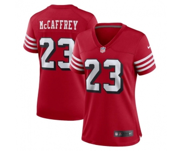 Women's NFL San Francisco 49ers #23 Christian McCaffrey Red Stitched Game Jersey(Run Small)