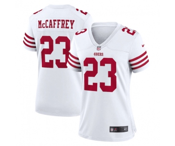 Women's NFL San Francisco 49ers #23 Christian McCaffrey White Stitched Game Jersey(Run Small)