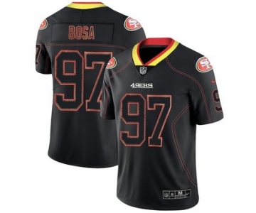 49ers #97 Nick Bosa Lights Out Black Men's Stitched Football Limited Rush Jersey