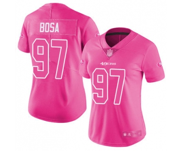 49ers #97 Nick Bosa Pink Women's Stitched Football Limited Rush Fashion Jersey