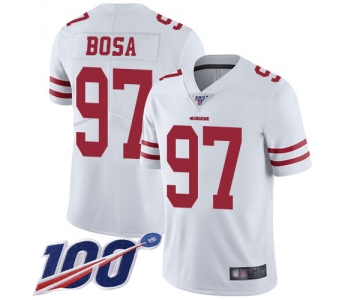 49ers #97 Nick Bosa White Men's Stitched Football 100th Season Vapor Limited Jersey