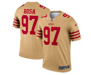 Men's San Francisco 49ers #97 Nick Bosa 2022 New Gold Inverted Legend Stitched Football Jersey