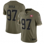 Men's San Francisco 49ers #97 Nick Bosa 2022 Olive Salute To Service Limited Stitched Jersey