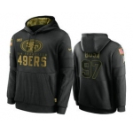 Men's San Francisco 49ers #97 Nick Bosa Black 2020 Salute To Service Sideline Performance Pullover Hoodie