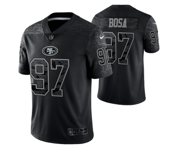 Men's San Francisco 49ers #97 Nick Bosa Black Reflective Limited Stitched Football Jersey