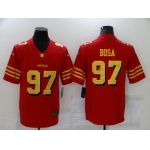 Men's San Francisco 49ers #97 Nick Bosa Red Gold 2021 Vapor Untouchable Stitched NFL Nike Limited Jersey