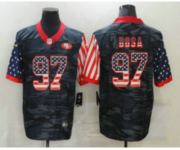 Men's San Francisco 49ers #97 Nick Bosa USA Camo 2020 Salute To Service Stitched NFL Nike Limited Jersey