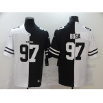 Men's San Francisco 49ers #97 Nick Bosa White Black Peaceful Coexisting 2020 Vapor Untouchable Stitched NFL Nike Limited Jersey