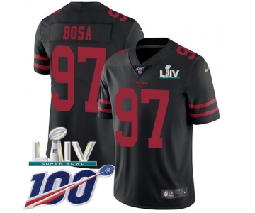 Nike 49ers #97 Nick Bosa Black Super Bowl LIV 2020 Alternate Youth Stitched NFL 100th Season Vapor Limited Jersey