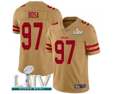 Nike 49ers #97 Nick Bosa Gold Super Bowl LIV 2020 Youth Stitched NFL Limited Inverted Legend Jersey