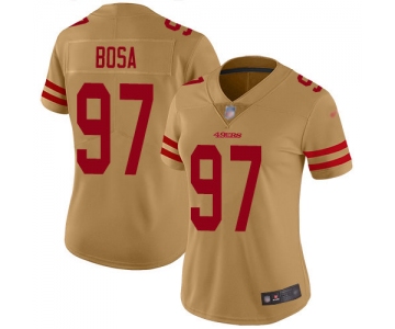 Nike 49ers #97 Nick Bosa Gold Women's Stitched NFL Limited Inverted Legend Jersey
