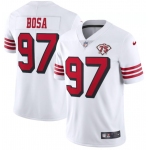 Nike 49ers 97 Nick Bosa White 75th Anniversary Color Rush Vapor Untouchable Limited Jersey