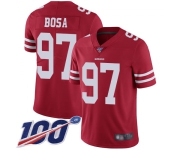 Size XXXXL 49ers #97 Nick Bosa Red Team Color Men's Stitched Football 100th Season Vapor Limited Jersey