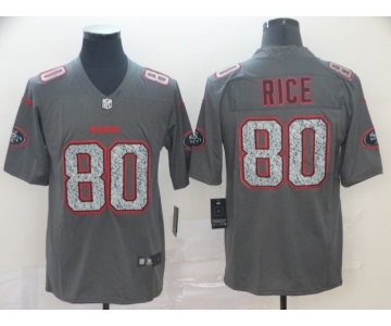 Nike 49ers 80 Jerry Rice Gray Camo Vapor Untouchable Limited Jersey