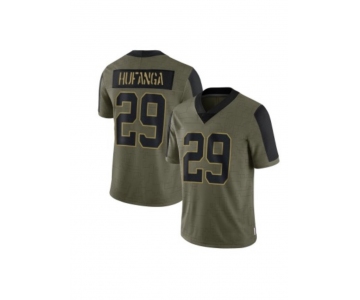 Men's San Francisco 49ers #29 Talanoa Hufanga 2021 Olive Salute To Service Limited Stitched Jersey