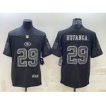 Men's San Francisco 49ers #29 Talanoa Hufanga Black Reflective Limited Stitched Football Jersey