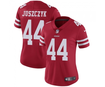 Women's Nike San Francisco 49ers #44 Kyle Juszczyk Red Team Color Stitched NFL Vapor Untouchable Limited Jersey