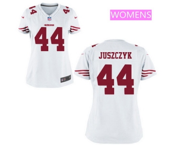 Women's San Francisco 49ers #44 Kyle Juszczyk White Road Stitched NFL Nike Game Jersey