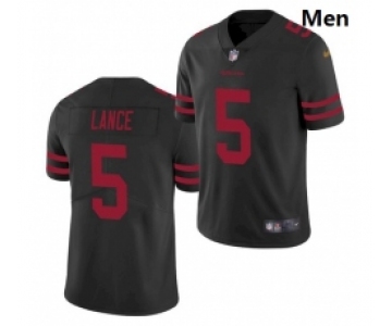 Men San Francisco 49ers #5 Trey Lance Jersey Black 2021 Limited Football