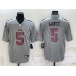 Men's San Francisco 49ers #5 Trey Lance LOGO Grey Atmosphere Fashion Vapor Untouchable Stitched Limited Jersey