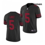 Women San Francisco 49ers #5 Trey Lance Jersey Black 2021 Limited Football