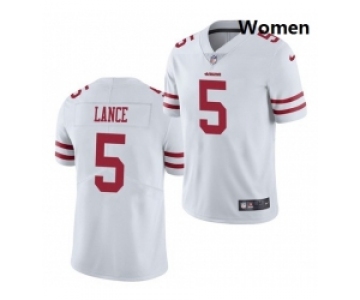 Women San Francisco 49ers #5 Trey Lance Jersey White 2021 Limited Football