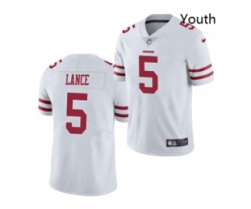 Youth San Francisco 49ers #5 Trey Lance Jersey White 2021 Limited Football