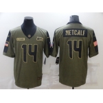 Men's Seattle Seahawks #14 DK Metcalf Nike Olive 2021 Salute To Service Limited Player Jersey