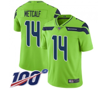 Nike Seahawks #14 D.K. Metcalf Green Men's Stitched NFL Limited Rush 100th Season Jersey