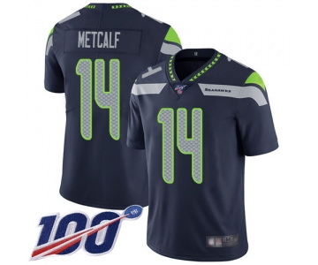 Nike Seahawks #14 D.K. Metcalf Steel Blue Team Color Men's Stitched NFL 100th Season Vapor Limited Jersey