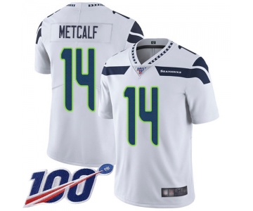 Nike Seahawks #14 D.K. Metcalf White Men's Stitched NFL 100th Season Vapor Limited Jersey