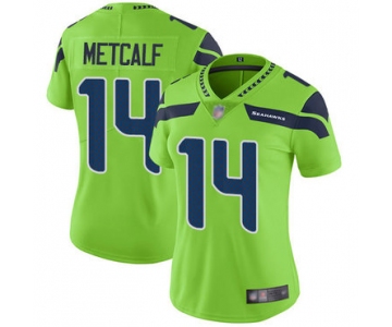 Seahawks #14 D.K. Metcalf Green Women's Stitched Football Limited Rush Jersey