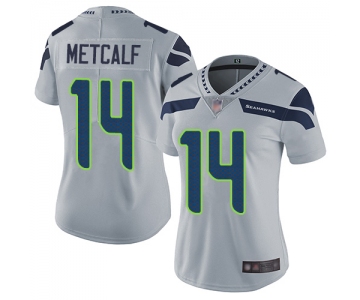 Seahawks #14 D.K. Metcalf Grey Alternate Women's Stitched Football Vapor Untouchable Limited Jersey