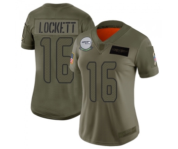 Nike Seahawks #16 Tyler Lockett Camo Women's Stitched NFL Limited 2019 Salute to Service Jersey