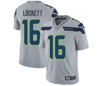 Nike Seattle Seahawks #16 Tyler Lockett Grey Alternate Men's Stitched NFL Vapor Untouchable Limited Jersey