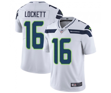 Nike Seattle Seahawks #16 Tyler Lockett White Men's Stitched NFL Vapor Untouchable Limited Jersey