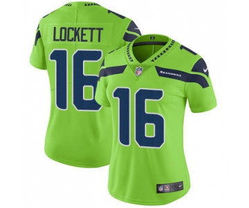 Women's Nike Seahawks #16 Tyler Lockett Green Stitched NFL Limited Rush Jersey