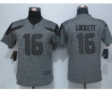 Women's Seattle Seahawks #16 Tyler Lockett Gray Gridiron Nike NFL Limited Jersey