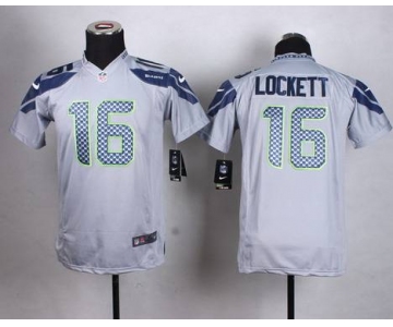 Youth Seattle Seahawks #16 Tyler Lockett Nike Gray Game Jersey