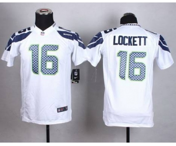 Youth Seattle Seahawks #16 Tyler Lockett Nike White Game Jersey