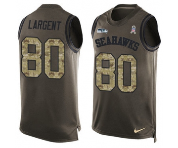 Nike Seattle Seahawks #80 Steve Largent Green Men's Stitched NFL Limited Salute To Service Tank Top Jersey