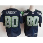 Nike Seattle Seahawks #80 Steve Largent Navy Blue Elite Jersey